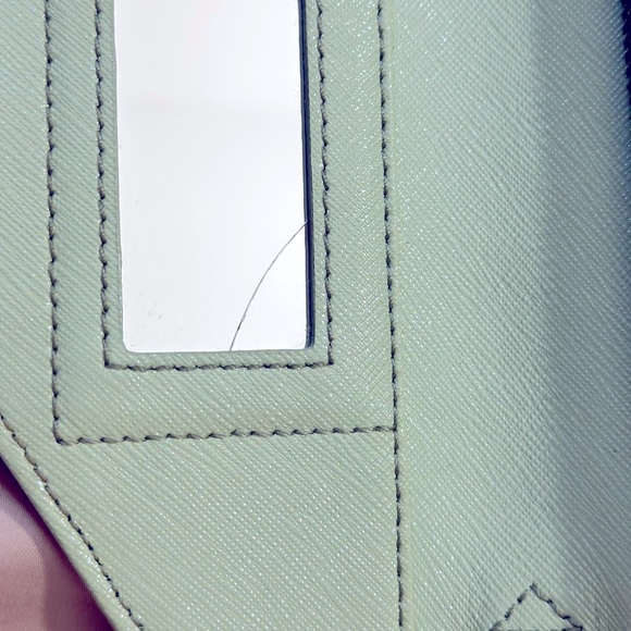 Vintage Tori Burch Envelope Clutch  in Pale Green - Picture 4 of 10